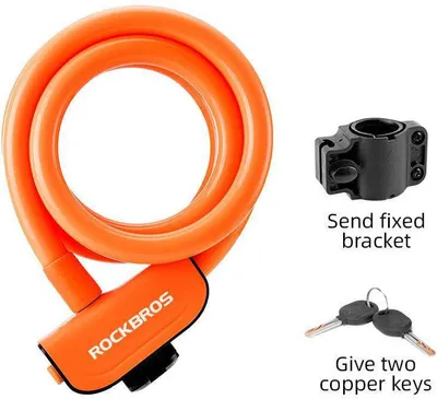Image de Cadenas à vélo, câble, à clé ROCKBROS RKS515-OR orange
