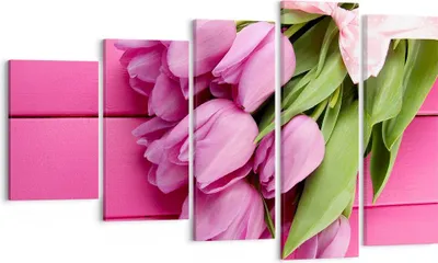 Produktbild von Bild auf Leinwand - Leinwandbild - Tulpen Blumenstrauß Garten - 100x60cm - Wand Bild - Wanddeko - Leinwanddruck - Bilder - Kunstdruck - Wanddekoration - Leinwand bilder - Wandkunst - EG100x60-2722