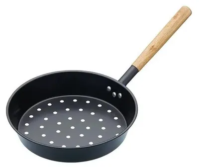Produktbild von KitchenCraft Kastanienbratpfanne mit Löchern of Kohlenstoffstahl, 50 x 27 x 15 cm - Schwarz