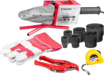 Image de Soudeuse Strend Pro PPR 63B, polyfusion, 1500W, 20-63 mm, pour tuyaux en plastique, 14 pieces