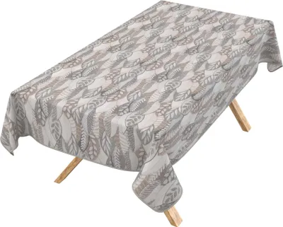 Produktbild von Tischdecke 3.0 abstrakt Palmblätter Grau-Beige 260x140cm Band Wachstuch abwaschbar