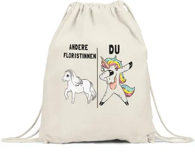 Produktbild von Andere Floristinnen Du Turnbeutel Gymsack  Pferd Einhorn Humor Lustig Unicorn Geschenk Apotheke