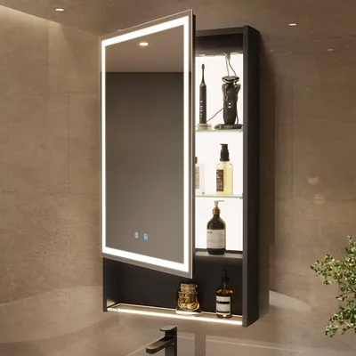 Spiegelkast mit LED-Beleuchtung 50x88x13 cm, 3 Farben, USB