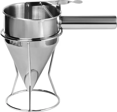 Produktbild von Edelstahl-Pfannkuchen-Teigspender mit Ständer,600 ML Trichter, Kuchenspender mit Ständer,für Cupcake, Waffeln, Muffin-Mix, Crepes, Kuchen
