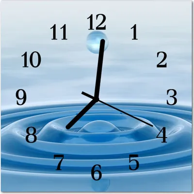 Produktbild von Glasuhr Wanduhr Küchenuhr Echt-Glas 30x30 cm Wasser blau