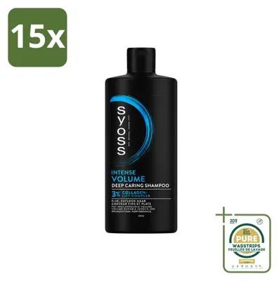 Productafbeelding van 15 x Syoss Volume Shampoo voor fijn en futloos haar - 440 ml - Voordeelverpakking - 15 stuks