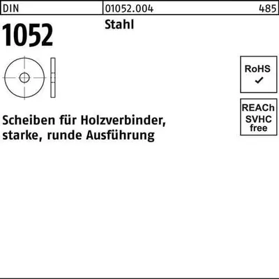 Produktbild von Reyher  Scheiben DIN 1052 St., 14x58x6 ÜH (50 Stück)