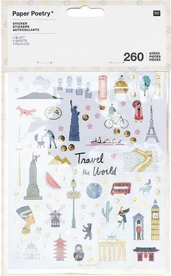 Image de 260 autocollants - Monuments du monde