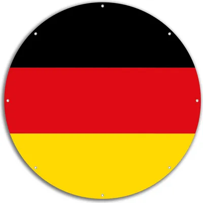 Produktbild von Wallario rundes Outdoor-Poster für Garten oder Balkon, Motiv Deutsche Flagge, 60 cm Durchmesser