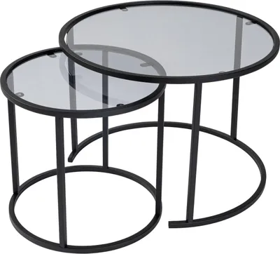 Produktbild von Xaden - Couchtisch, 60x60x43h cm Schwarz, 2er Set Tische
