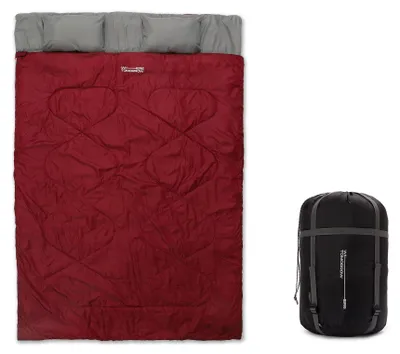 Obrázek produktu pro WHERE TOMORROW Dvoulůžkový spací pytel 190 x 150 cm | Spací pytel pro 2 osoby | Vodoodpudivý, prodyšný | 300 g/m² | Červený