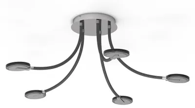 Produktbild von LED Deckenleuchte, dimmbar, Metall, Glas, silber