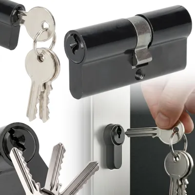 Produktbild von Türzylinder 30/30 für A2 Smart Lock, schwarz, 3 Schlüssel, doppelseitig