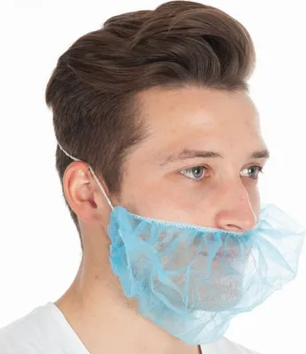 Produktbild von Bartschutz PP-Vlies 46x20cm blau VE=10x100 Stück