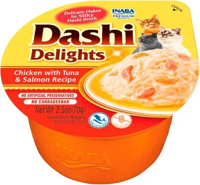 Productafbeelding van CHURU Cat Dashi Delights, gevogelte met tonijn en zalm, 6 x 70 gram