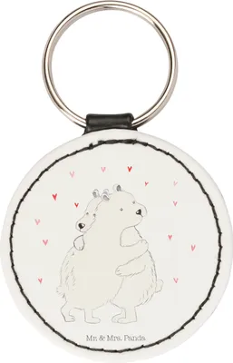 Produktbild von Mr. & Mrs. Panda Schlüsselanhänger Eisbär Umarmen - Weiß - Geschenk, klein, edel, Lustige Sprüche, Anhänger, Taschenanhänger, Bedruckt