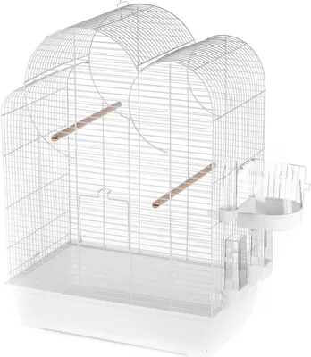 Produktbild von Duvo+ Eliza Vogelkäfig für 2 Vögel, 54 x 34 x 75 cm, weiß, mit ausziehbarer Schublade