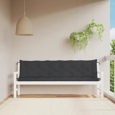 Produktbild von "im Angebot" Gartenbank-Auflagen 2 Stk. Schwarz 200x50x7 cm Oxford-Gewebe - Gartenmöbelauflagen CC16641