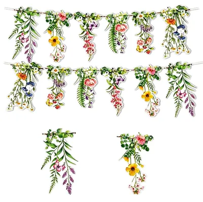 Immagine prodotto di Set di ghirlande di fiori - 2 pezzi, decorazioni riutilizzabili