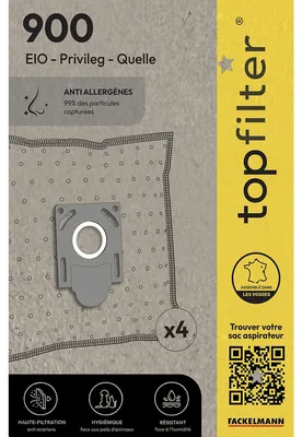 Image de Lot de 4 sacs aspirateur pour EIO et Chromex TopFilter Premium