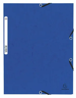Image de Classeur Exacompta avec élastique et 3 rabats, format A4, bleu