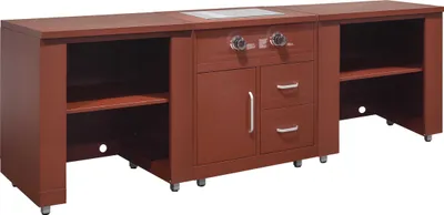 Immagine prodotto di Cucina da esterno a 3 pezzi con fornello a gas effetto mattone - Oviala Memphis