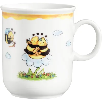 Zdjęcie produktu dla SELTMANN Compact Becher mit Henkel, Inhalt: 0,25 Liter, Fleißige Bienen