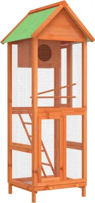 Obrázok produktu pre Domček pre vtáky hnedý 60x58,5x160 cm borovicový masív