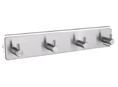 Productafbeelding van Wandhaken, zelfklevend, roestbestendig, zilverkleurig, 4 haken