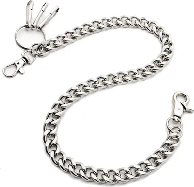 Productafbeelding van Broekketting - Portemonnee ketting - Accessoire dragen - Metaal materiaal - 47 cm lengte - Zilverkleurig