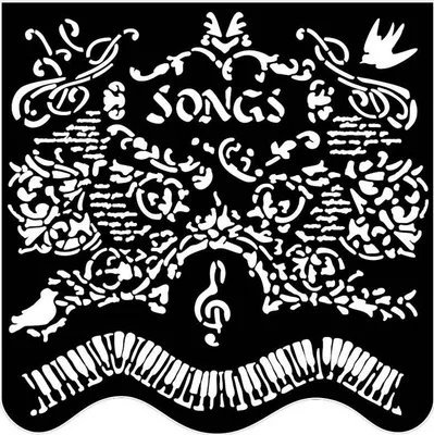 Produktbild von STAMPERIA Mixed Media Schablone STENCIL - Music songs & piano