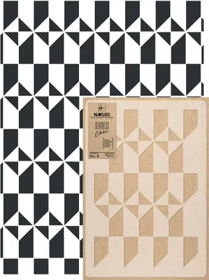 Produktbild von Wandschablone Groß Muster, Malschablone 59x95 cm Portugiesisch Fliese Wiederverwendbare Kunststoff, Geometrische Tapete Wandgestaltung
