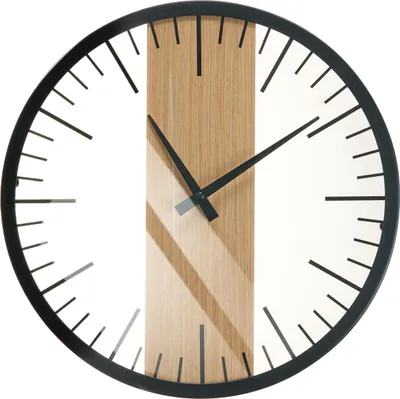 Zdjęcie produktu dla BELIANI Zegar ścienny czarny materiał syntetyczny drewno ø 38 cm bez numeracji nowoczesny design