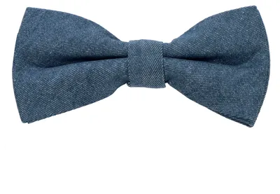Produktbild von DonDon Herren Fliege 12 x 6 cm Baumwolle gebunden und längenverstellbar Jeans blau
