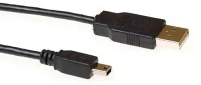 Image de ACT USB 2.0 cable, A - 5 pin Mini B 5.0m câble USB 5 m USB A Mini-USB B Noir