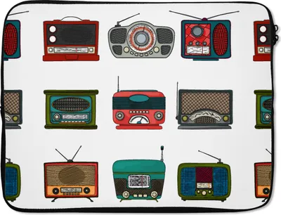 Produktbild von MuchoWow® Laptop Hülle 15 Zoll Retro - Radio - Design Laptoptasche - Laptoptasche - Sleeve - Rundum-Schutz