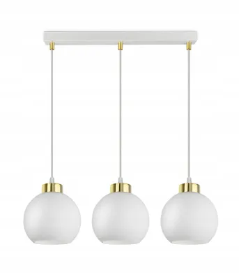Zdjęcie produktu dla Lampa Wisząca Sufitowa Żyrandol Biała Szklane Kule White Glass BZ3 LED E27