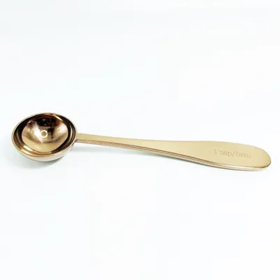 Küchenmesslöffel 5 ml, gold, Edelstahl, Teelöffel, 12,8 cm