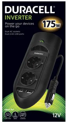 Obrázek produktu pro Autoinvertor 12V/230V - Nabíječka pro notebook DURACELL DRINV15-EU USB