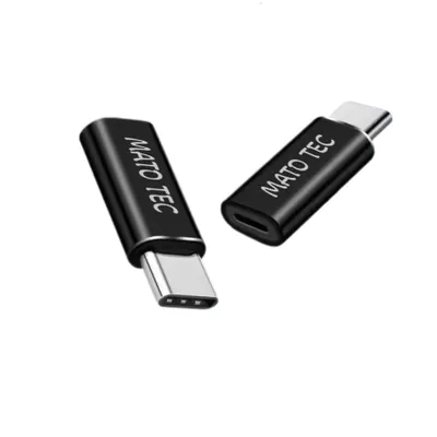 Produktbild von 8-Pin auf Type-C Adapter Lightnin BUCHSE zu to USB-C STECKER iPhone Samsung schwarz