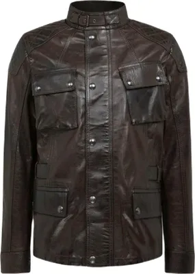 Produktbild von Belstaff Turner Motorrad Lederjacke, schwarz/braun, M