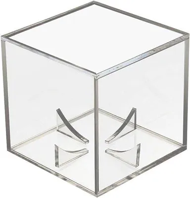 Zdjęcie produktu dla Przezroczysty akrylowy pokrowiec na piłki tenisowe i do baseballu – ochrona przed promieniowaniem UV – pyłoszczelny – skrzynka transportowa 8x8x8 cm (biała).