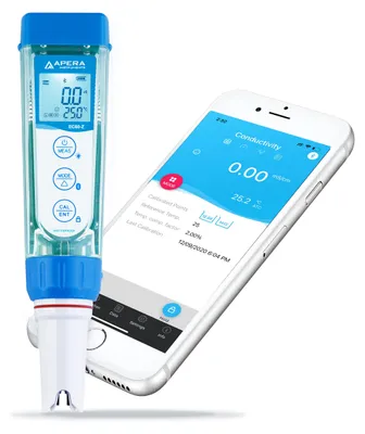 Leitfähigkeitsmessgerät Smart, 0–20 mS/cm, Bluetooth, blau