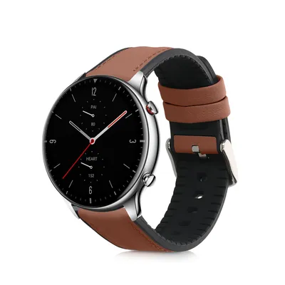 Produktbild von kwmobile Ersatzarmband kompatibel mit Huami Amzfit GTR (47mm) / GTR 2 / GTR 3 / GTR 4 Armband - Fitnesstracker Sportarmband aus Leder mit