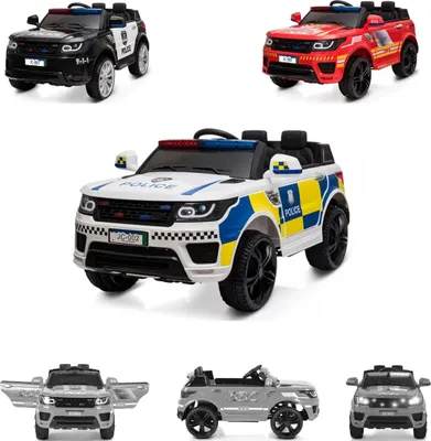 Produktbild von Moni Kinder Elektroauto Squad JC002 Musikfunktion 2 Motoren Gurt Sirenenleuchten weiß