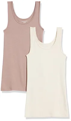 Immagine prodotto di Canottiera da donna Essentials, vestibilità aderente, confezione da 2, beige/marrone, taglia L