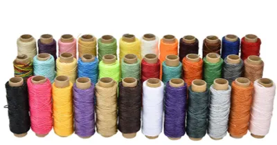 36 Farben gewachster Lederfaden, 150D, 50 m/Rolle