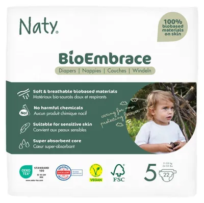 Image de BioEmbrace, couches taille 5 | 11-25 kg, 22 couches