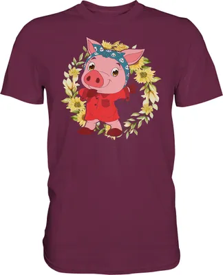 Produktbild von Schweinchen Sonnenblumen T-Shirt Dabbing Schwein Gärtner Geschenk – Burgundy / M