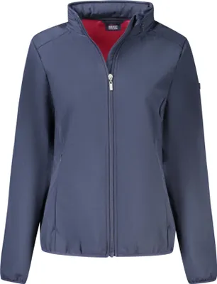 Produktbild von Damen Softshell-Jacke in Blau mit abnehmbarer Kapuze und Fleece